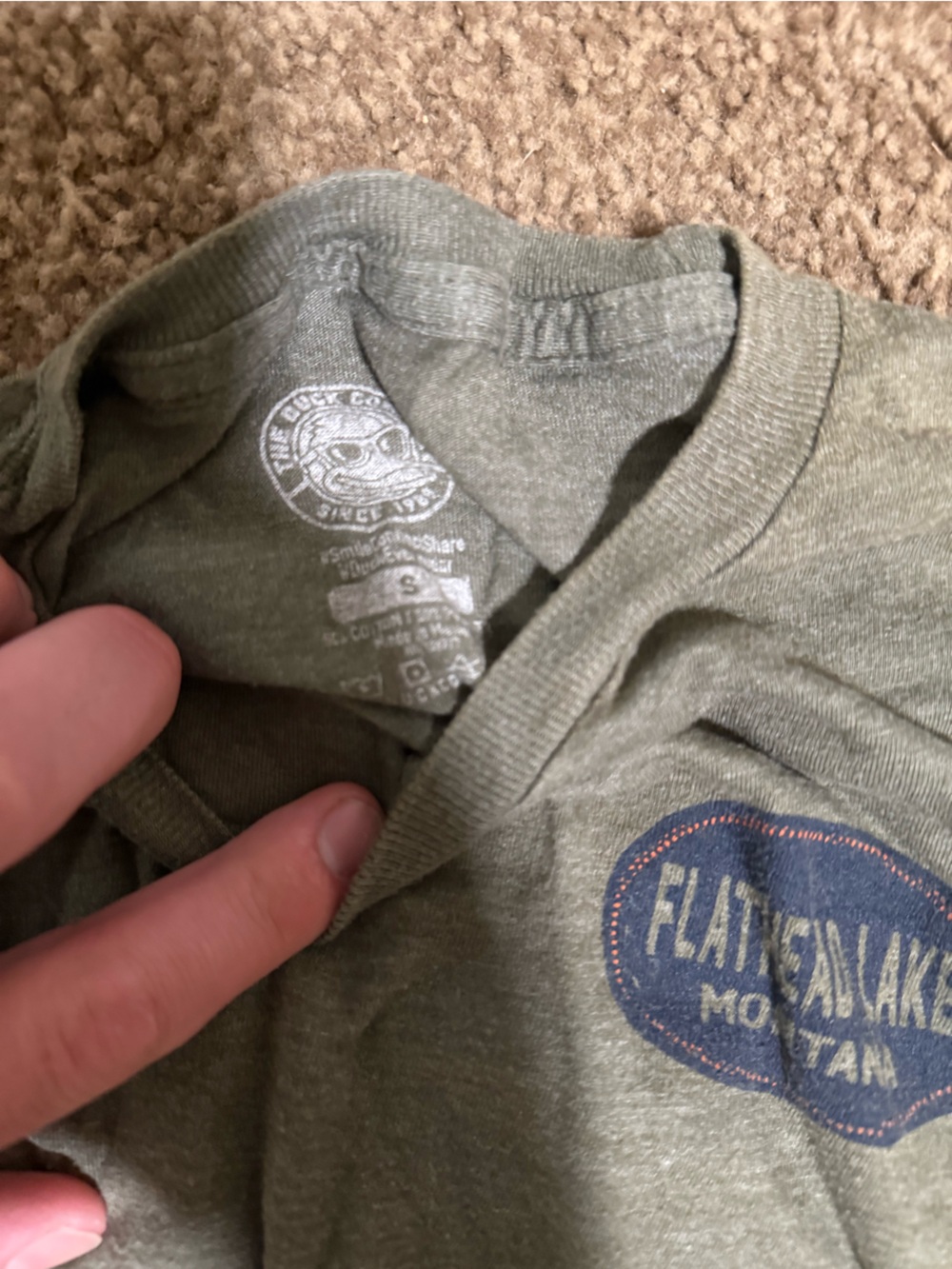 Flathead Mountains Olive Green Graphic Tee